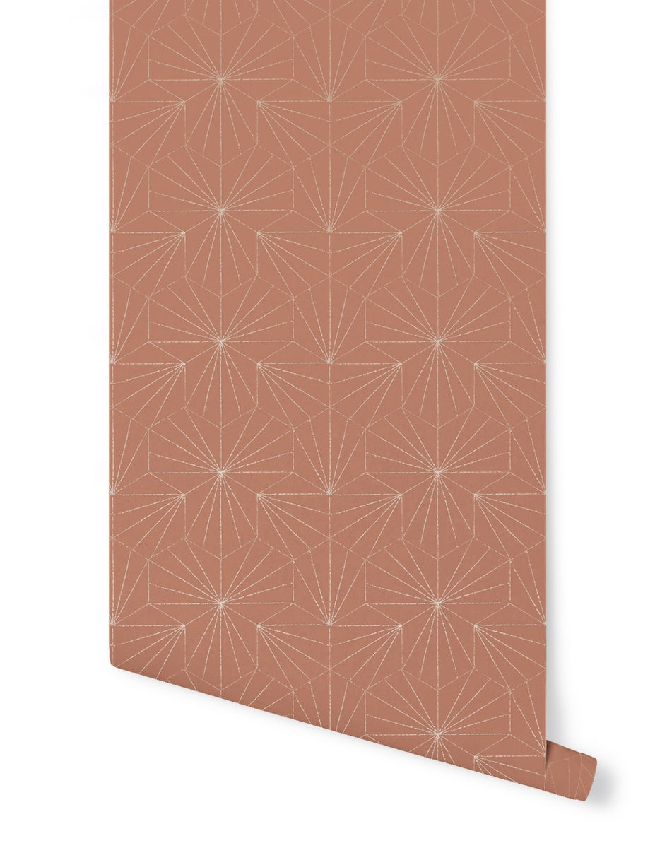 Tapetenrolle Tiles - Terrakotta Kupfer