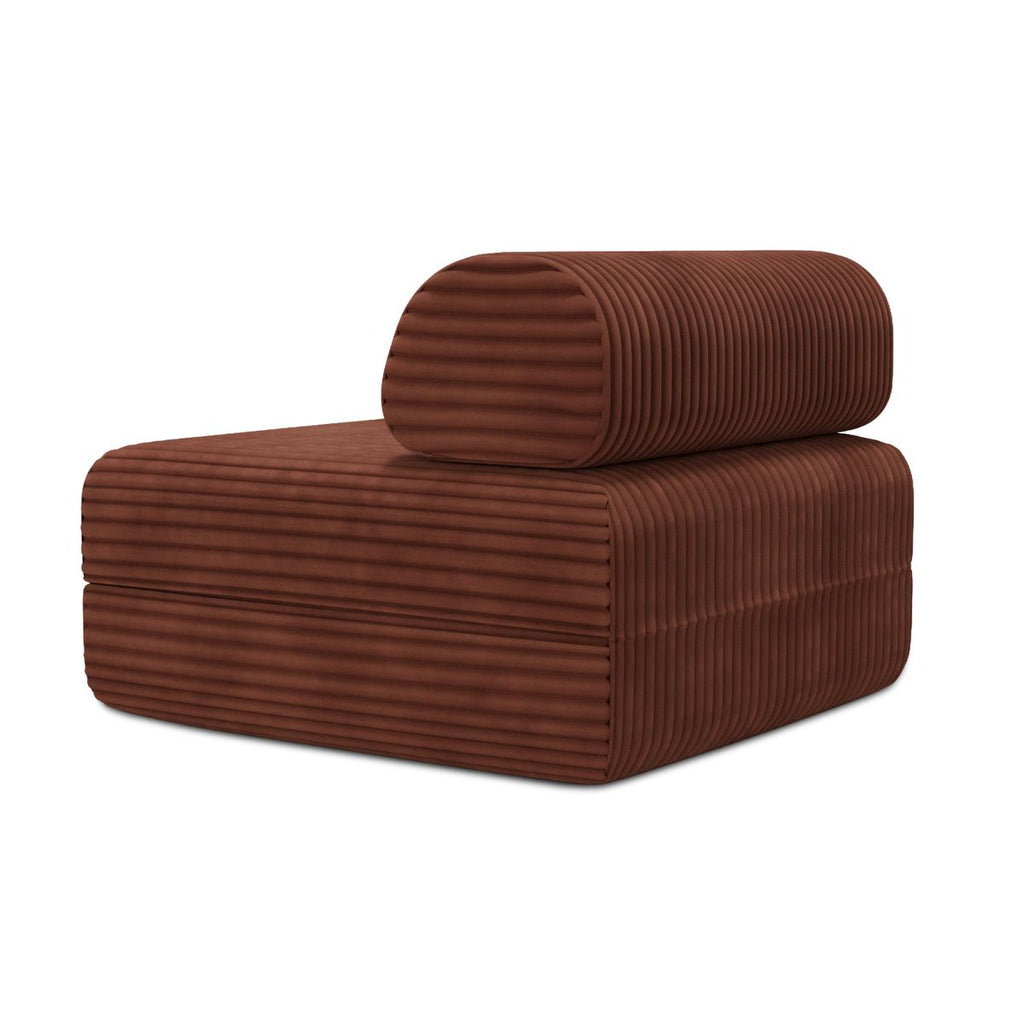 3-Seater Modular Sofa - Striped Outdoor Fabric - White and Blue