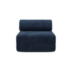 Tumbona Modular - Tela Exterior a Rayas - Blanco y Azul