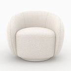 Naya - Fauteuil En Tissu Bouclé Blanc