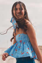BOOBOO CHERRY BLUE TOP
