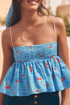 BOOBOO CHERRY BLUE TOP