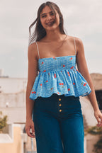 BOOBOO CHERRY BLUE TOP
