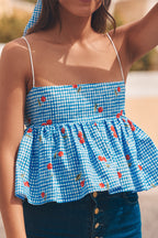 BOOBOO CHERRY BLUE TOP