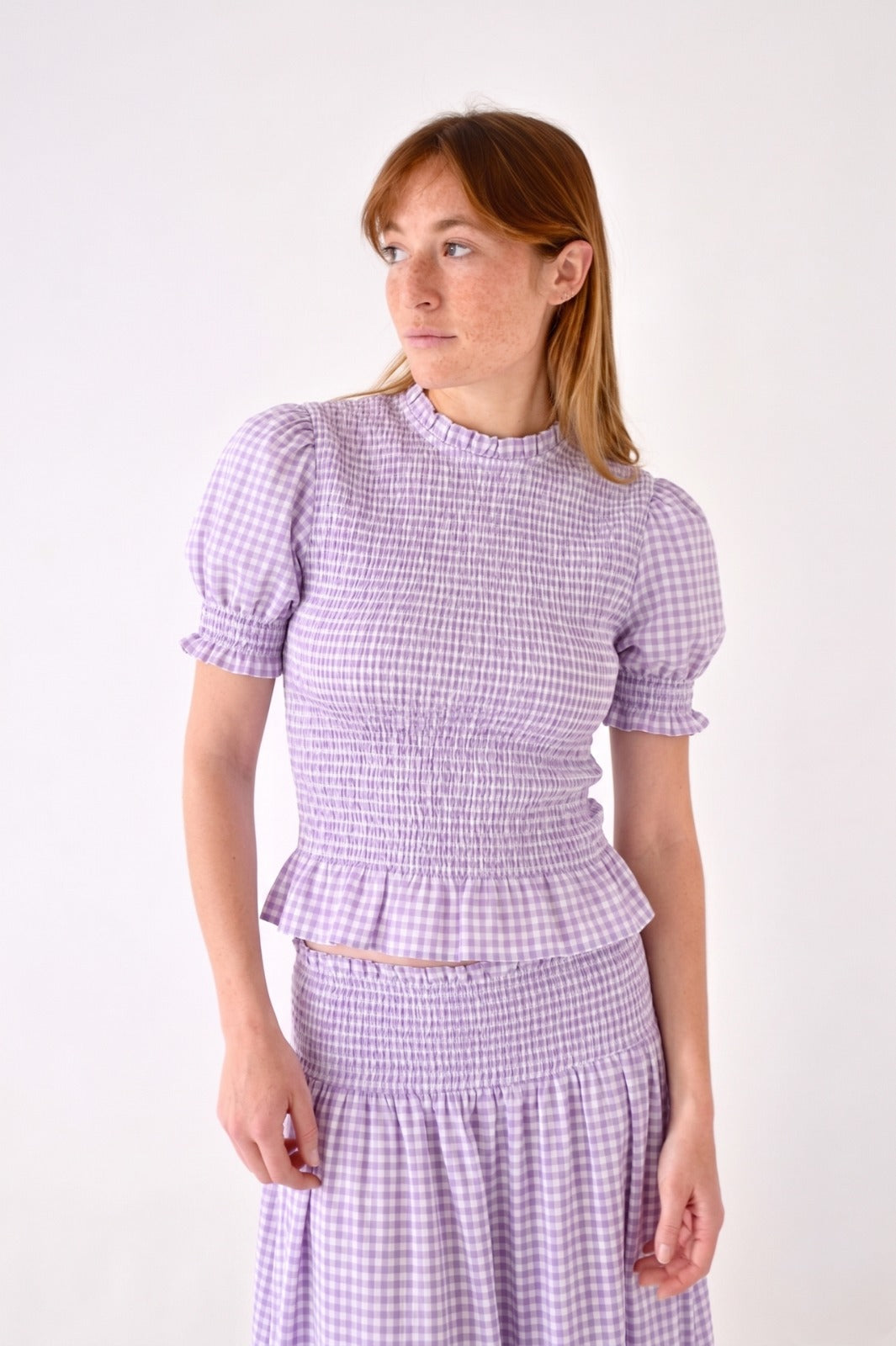 Cuadros Lea Top Lavender Gingham