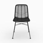 Tamara - Lot De 2 Chaises En Rotin Et Pieds En Métal Noir