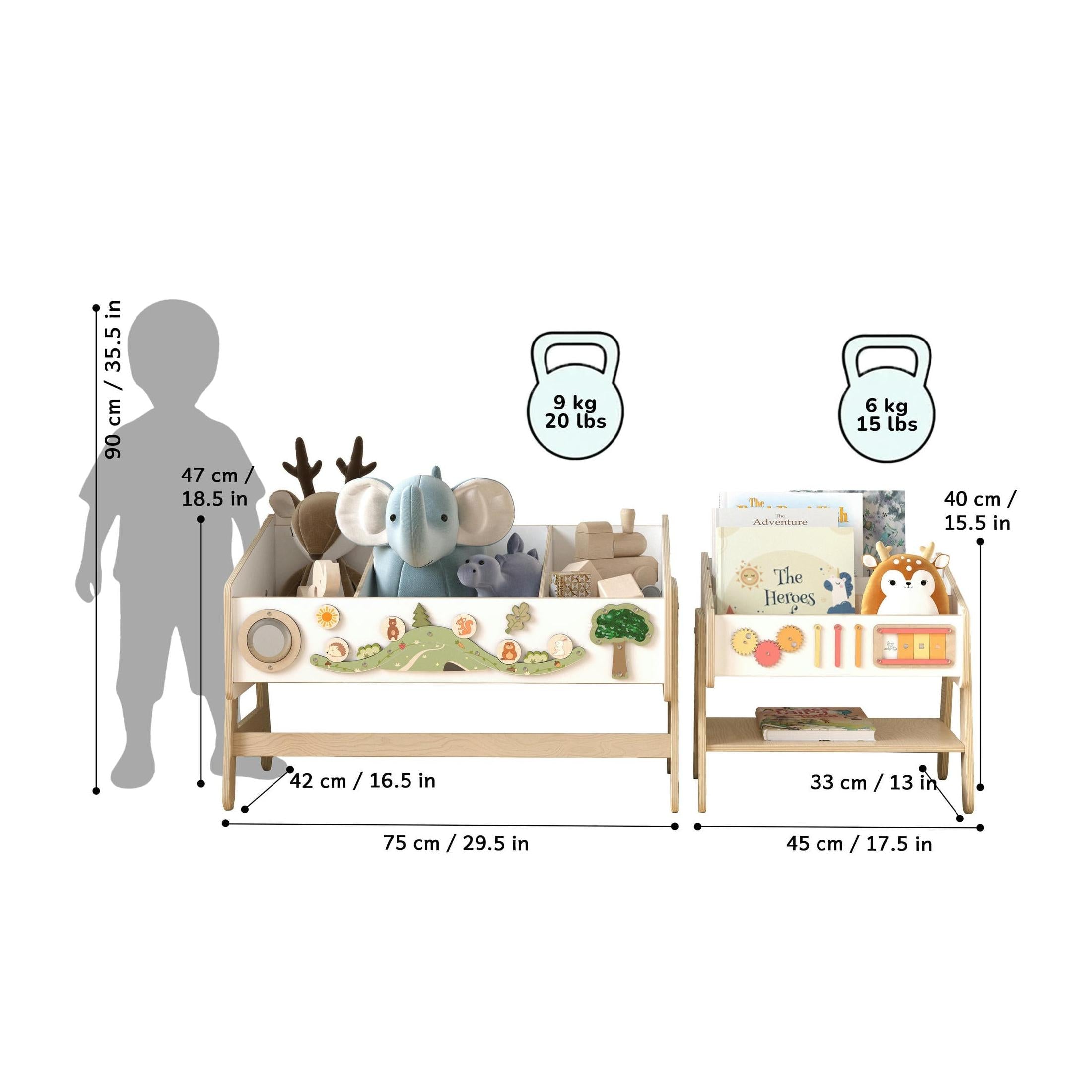 Trío Estantería-Mesa y Librería-Asiento – Lilu