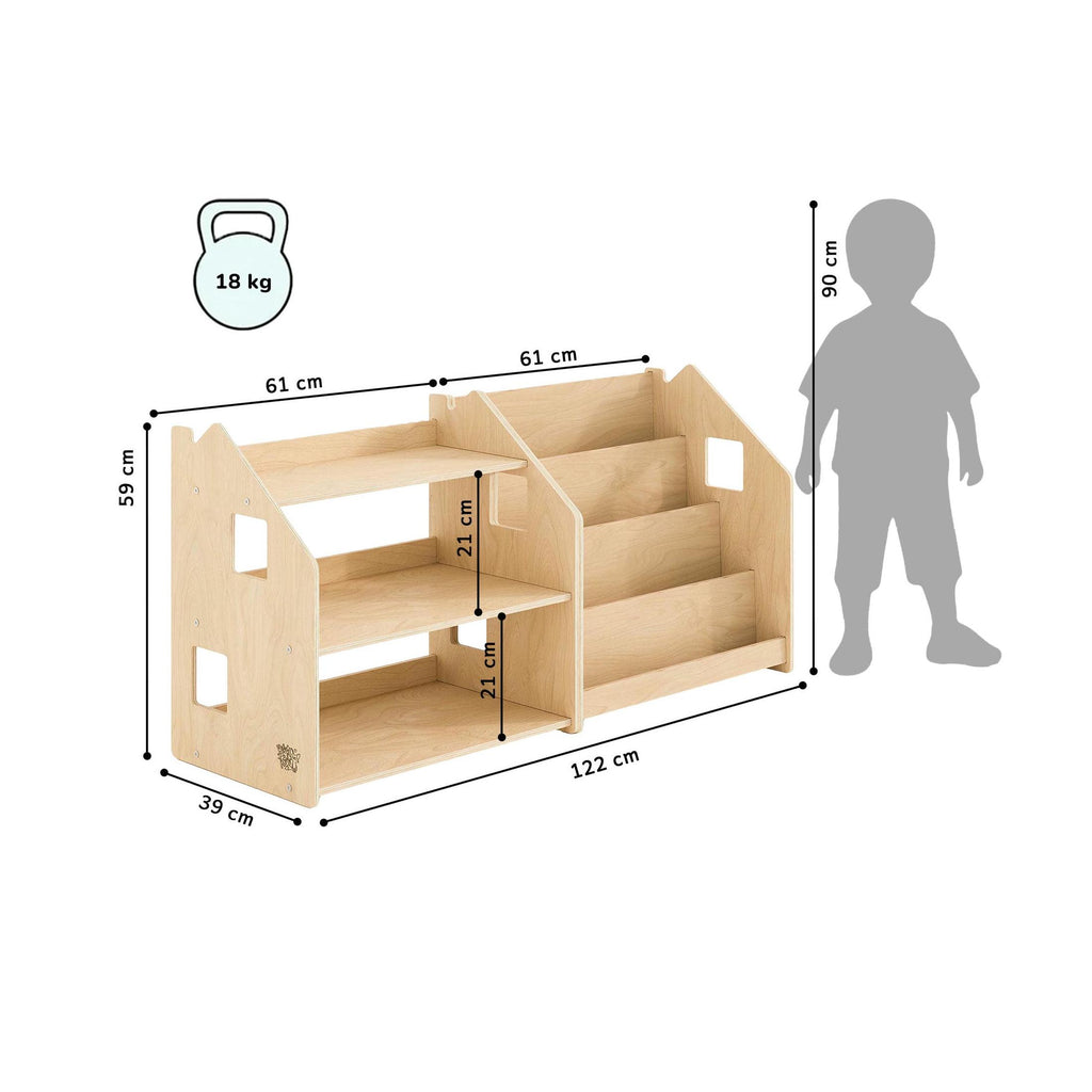 Bibliothèque & Étagère À Jouets Duo – Édition Limitée
