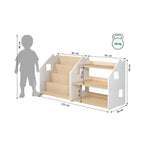 Librería y Estantería Para Juguetes Dúo – Blanco y Gris
