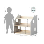Étagère À Jouets – Blanc & Gris