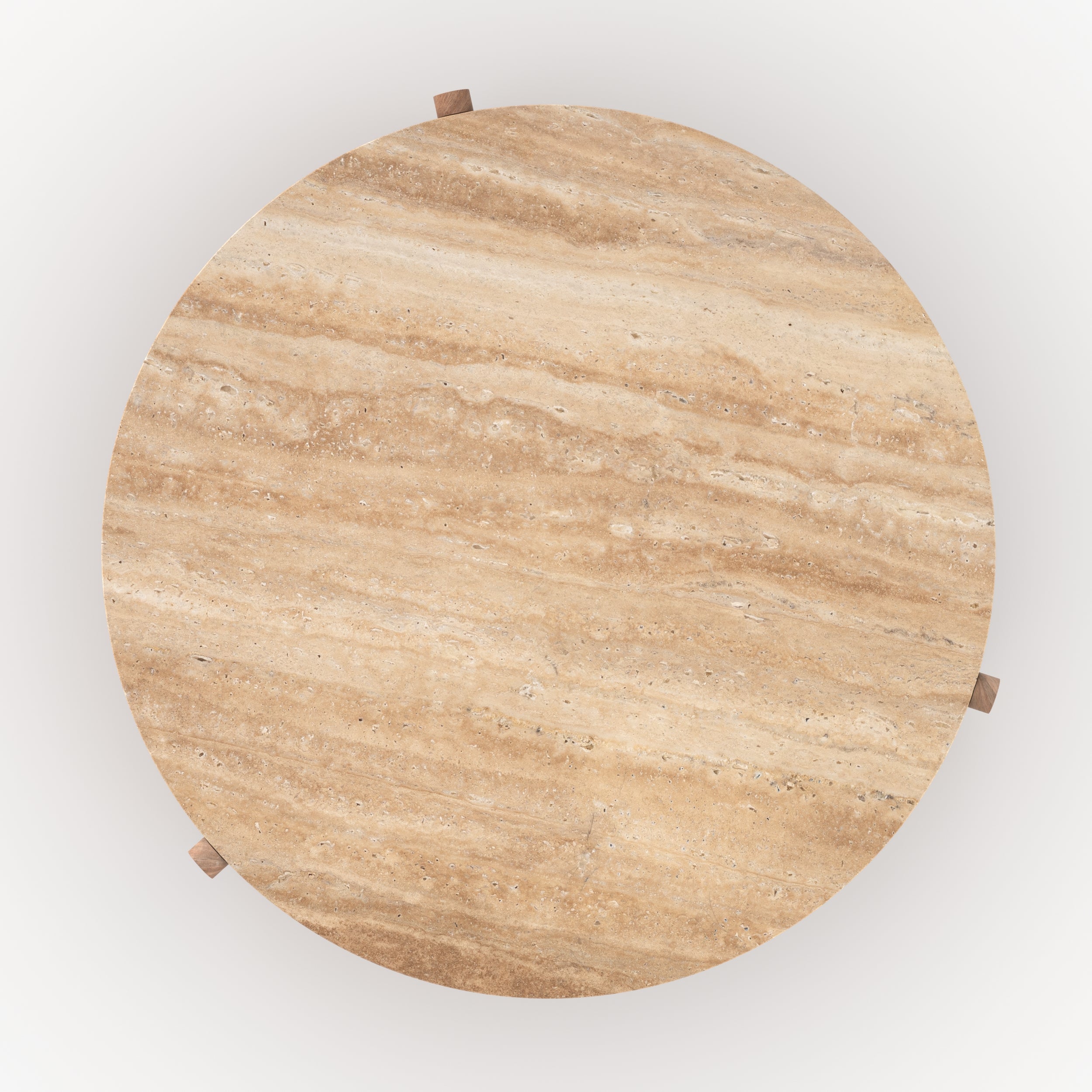 Sierra - Table Basse En Travertin Et Bois