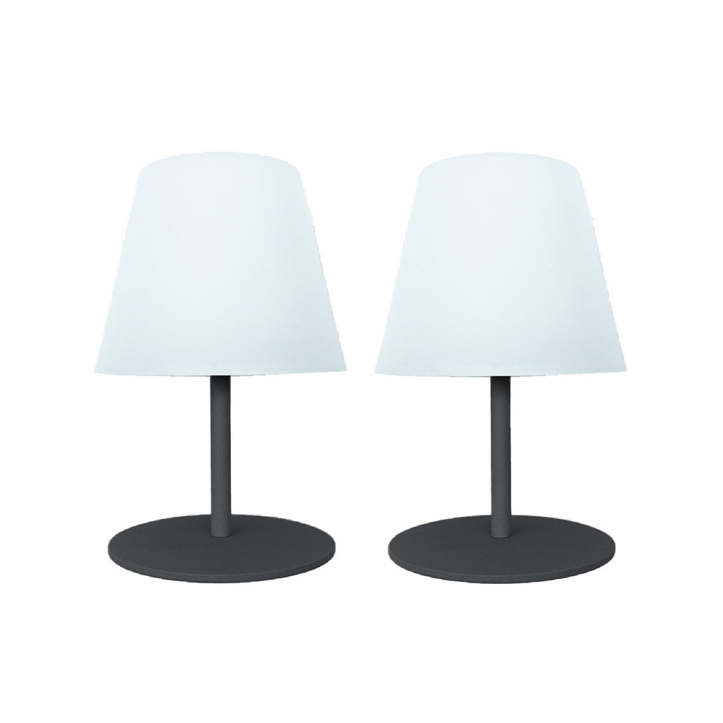 Twins - Lámpara de mesa inalámbrica - Acero - Gris