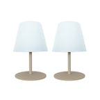 Twins - Lampe De Table Sans Fil - Acier - Crème