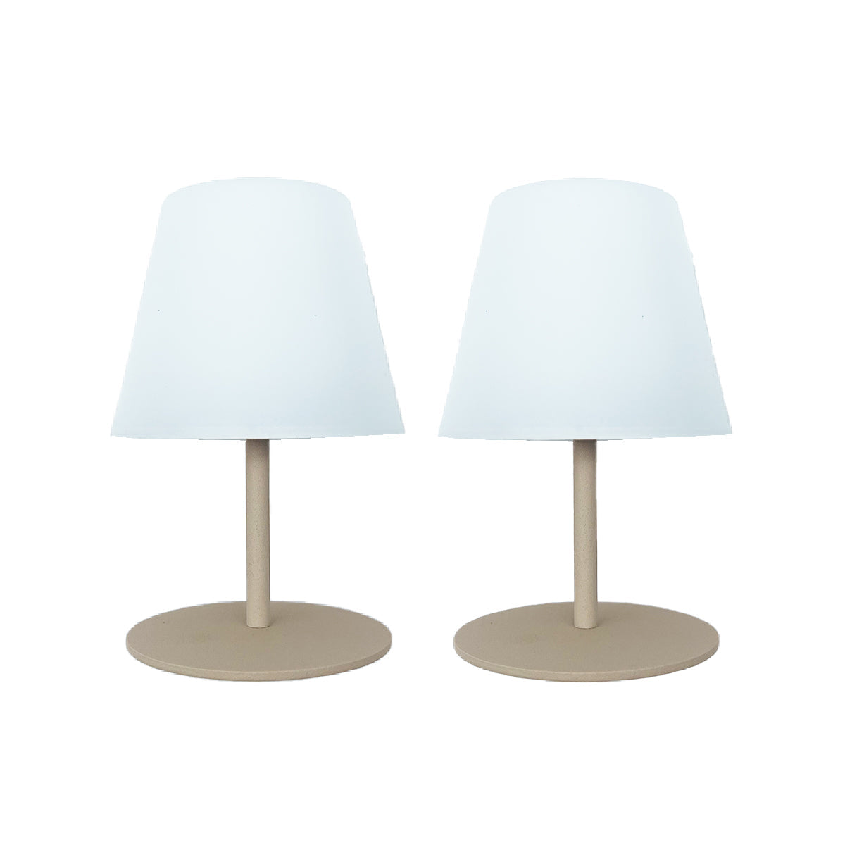 Twins - Lampe De Table Sans Fil - Acier - Crème
