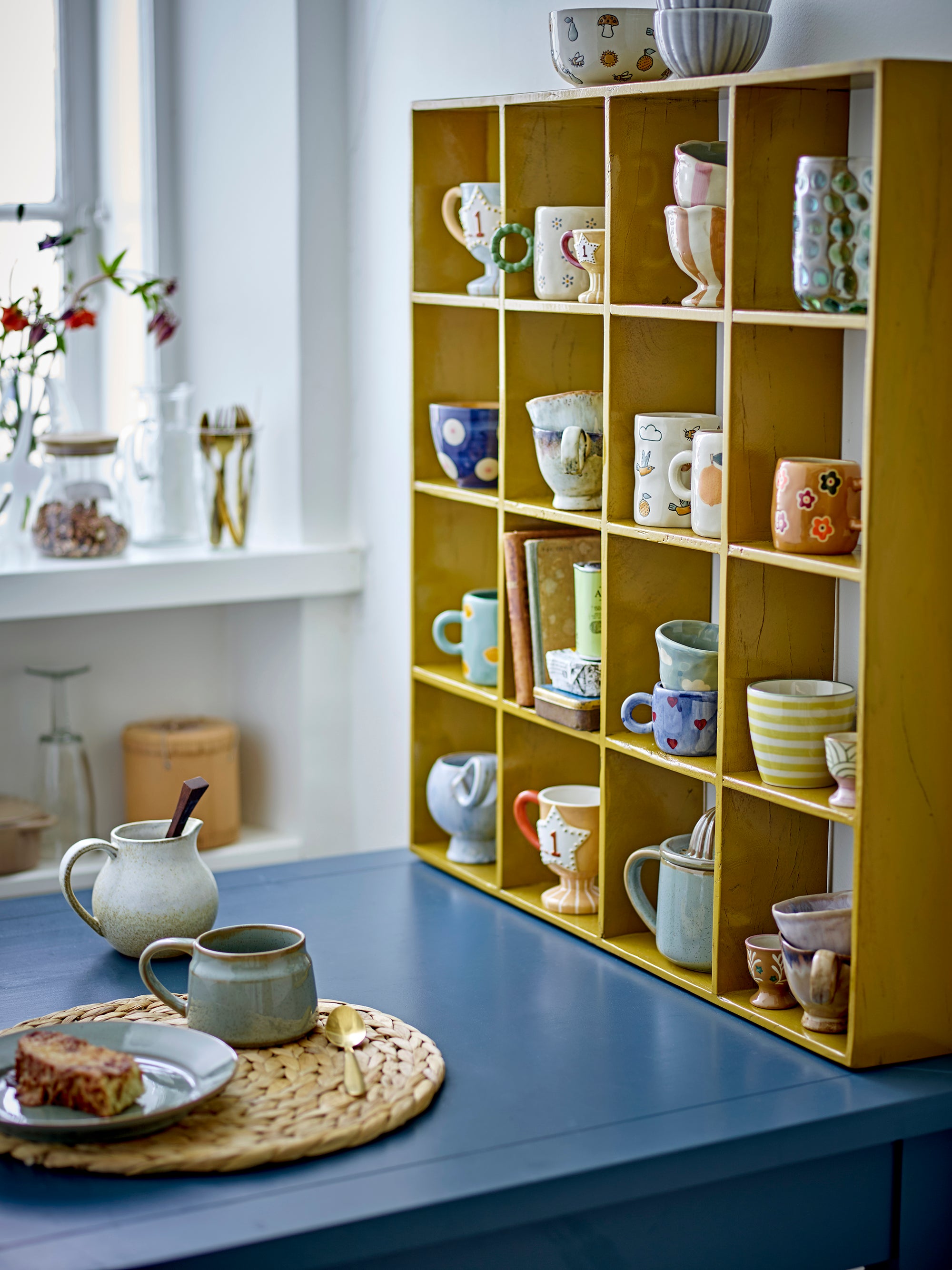 Bekka - Estantería - Amarillo - Madera Reciclada
