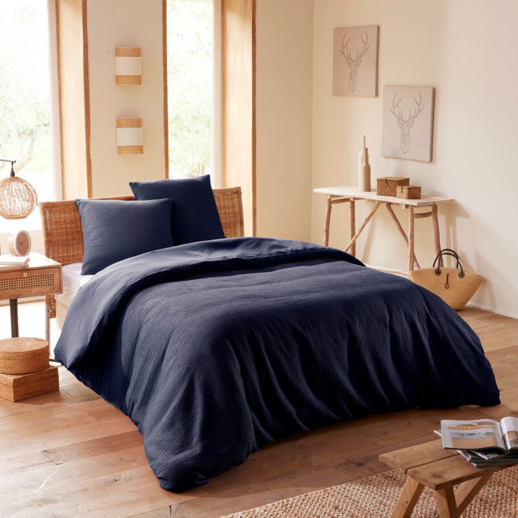 Duvet Set (Cover + Pillowcases) - Honeycomb - Storm