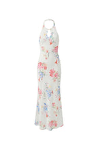 Rückenfreies Kleid mit Print – Weiß