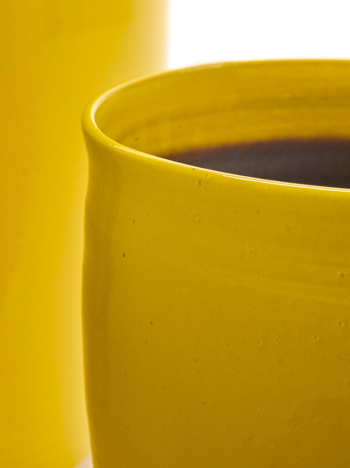 Glazed Shades - Vaso Da Fiori - M - Terracotta - Giallo Lines