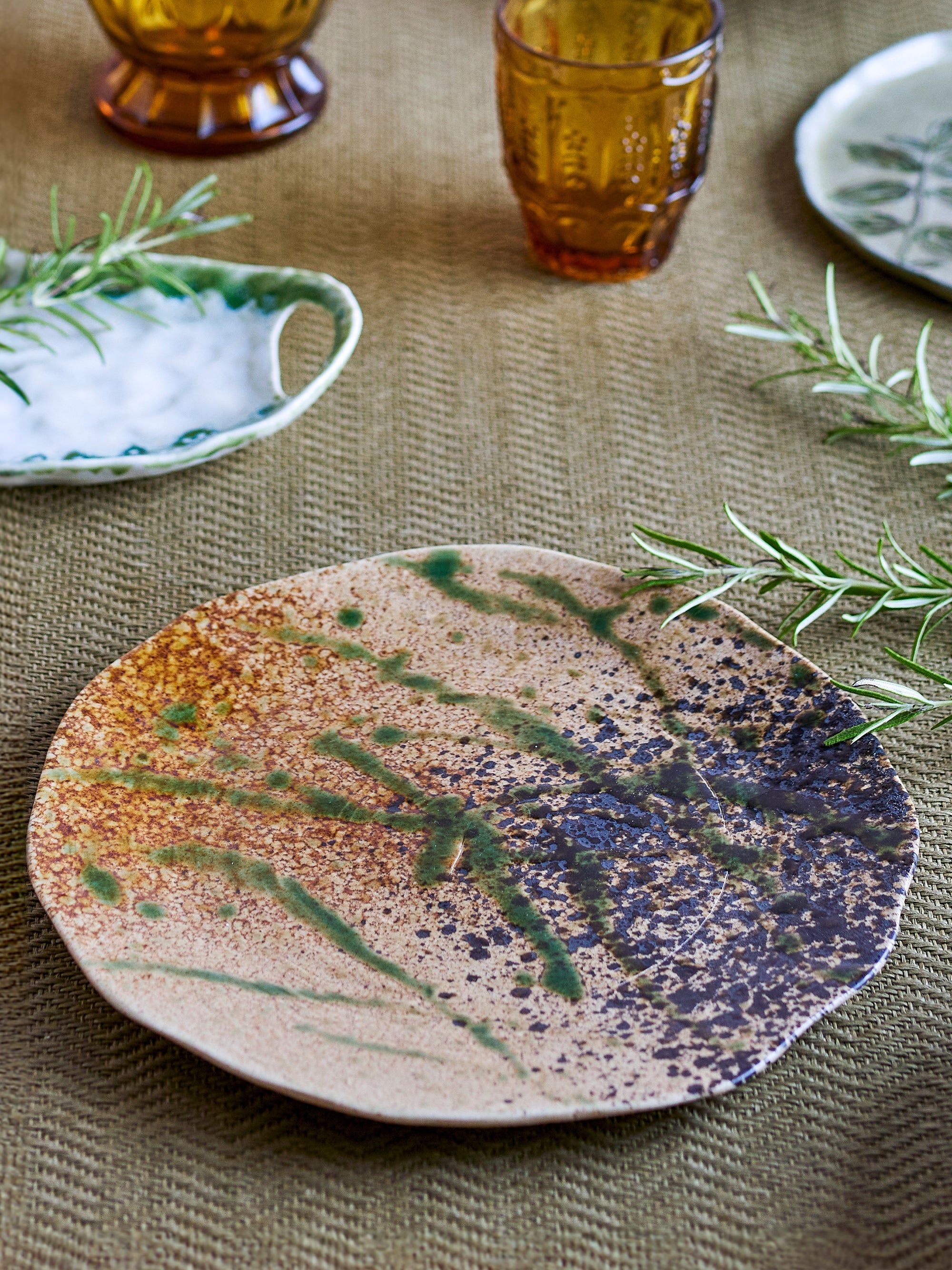 Larken - Set of 6 Plates - Multicolour - Stoneware