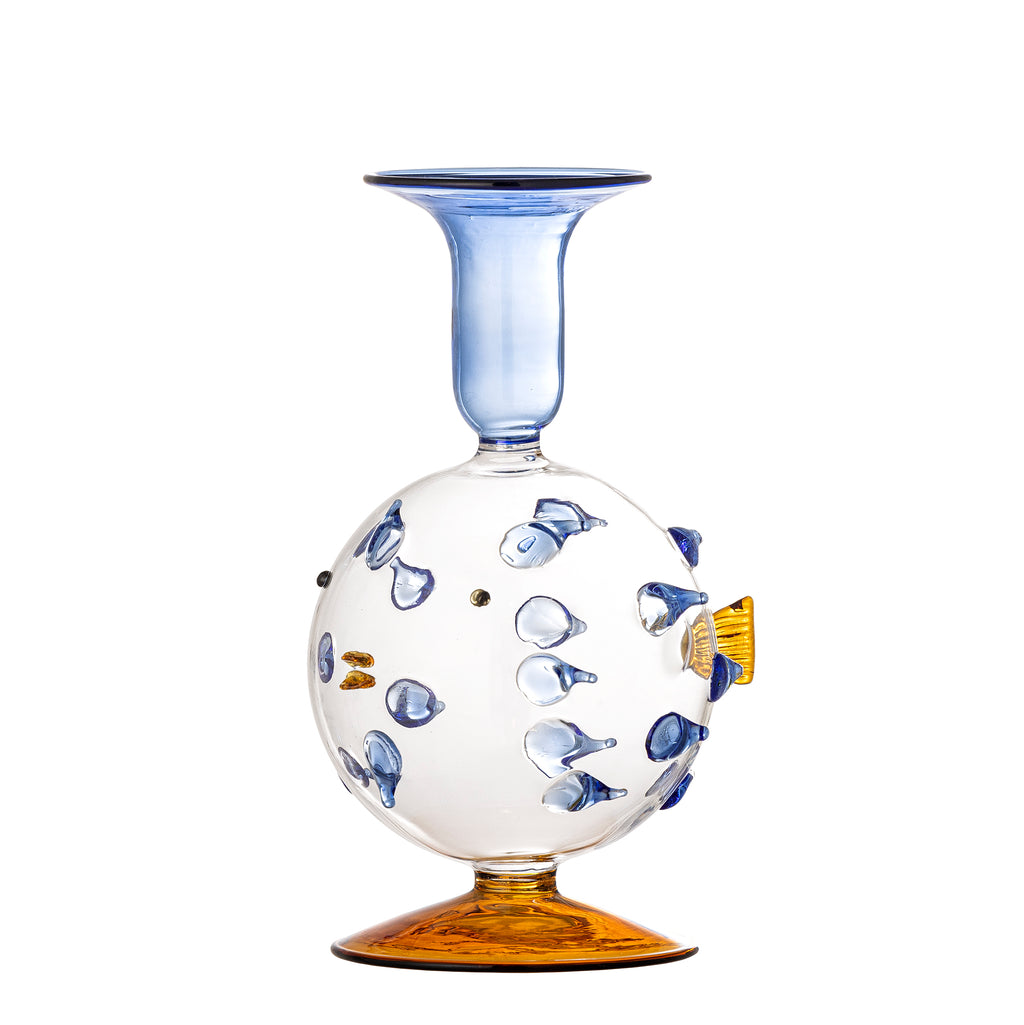 Phila - Candleholder - Blue - Glass