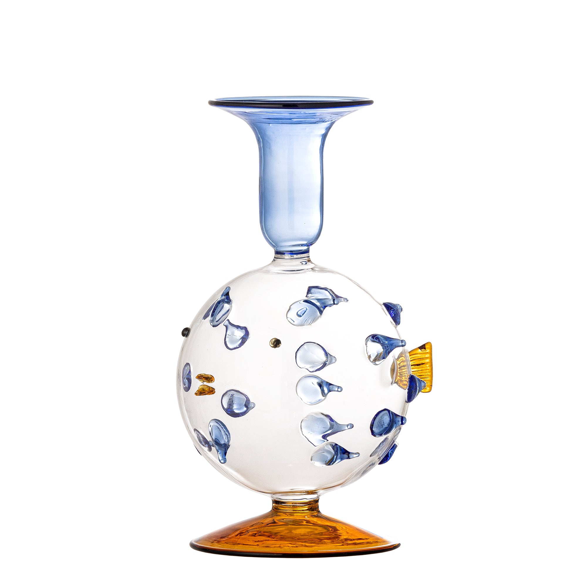 Phila - Candleholder - Blue - Glass