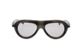 Luxury Eyewear – Sonnenbrillen - Bottega Veneta, schwarze Sonnenbrille, graue Gläser, markantes Gestell, Frontansicht