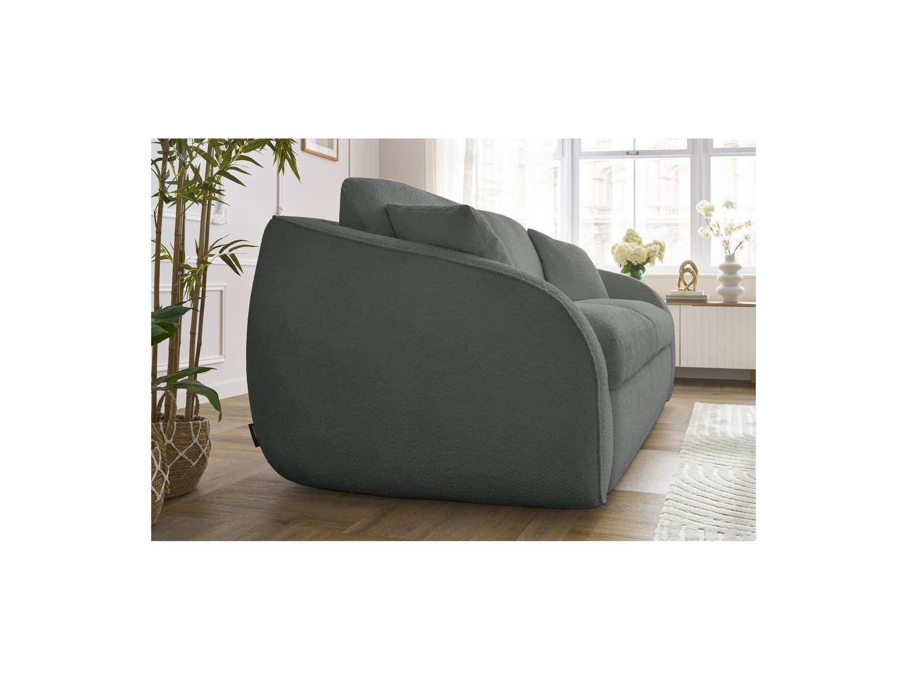 Cezanne - Sofá recto convertible con apertura exprés - Tejido bouclé