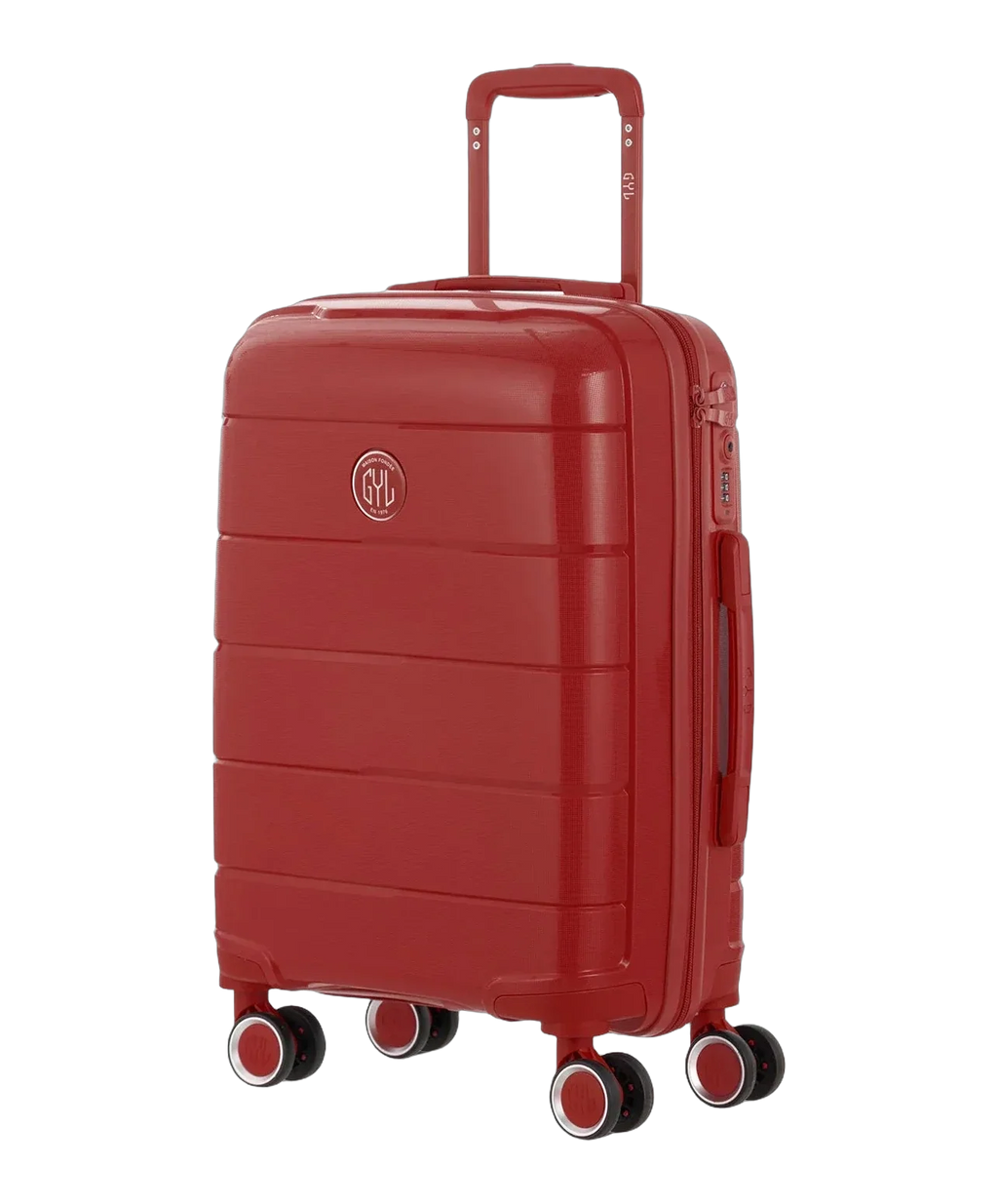 Maleta de cabina Citadine GYL rojo oscuro vista tres cuartos