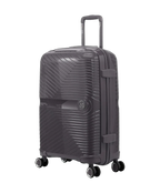 GYL Signature silver cabin suitcase, three-quarter view