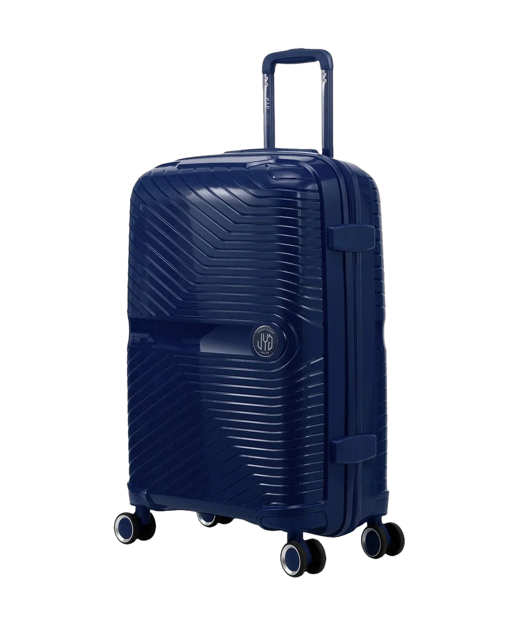 GYL Signature navy cabin suitcase, three-quarter view