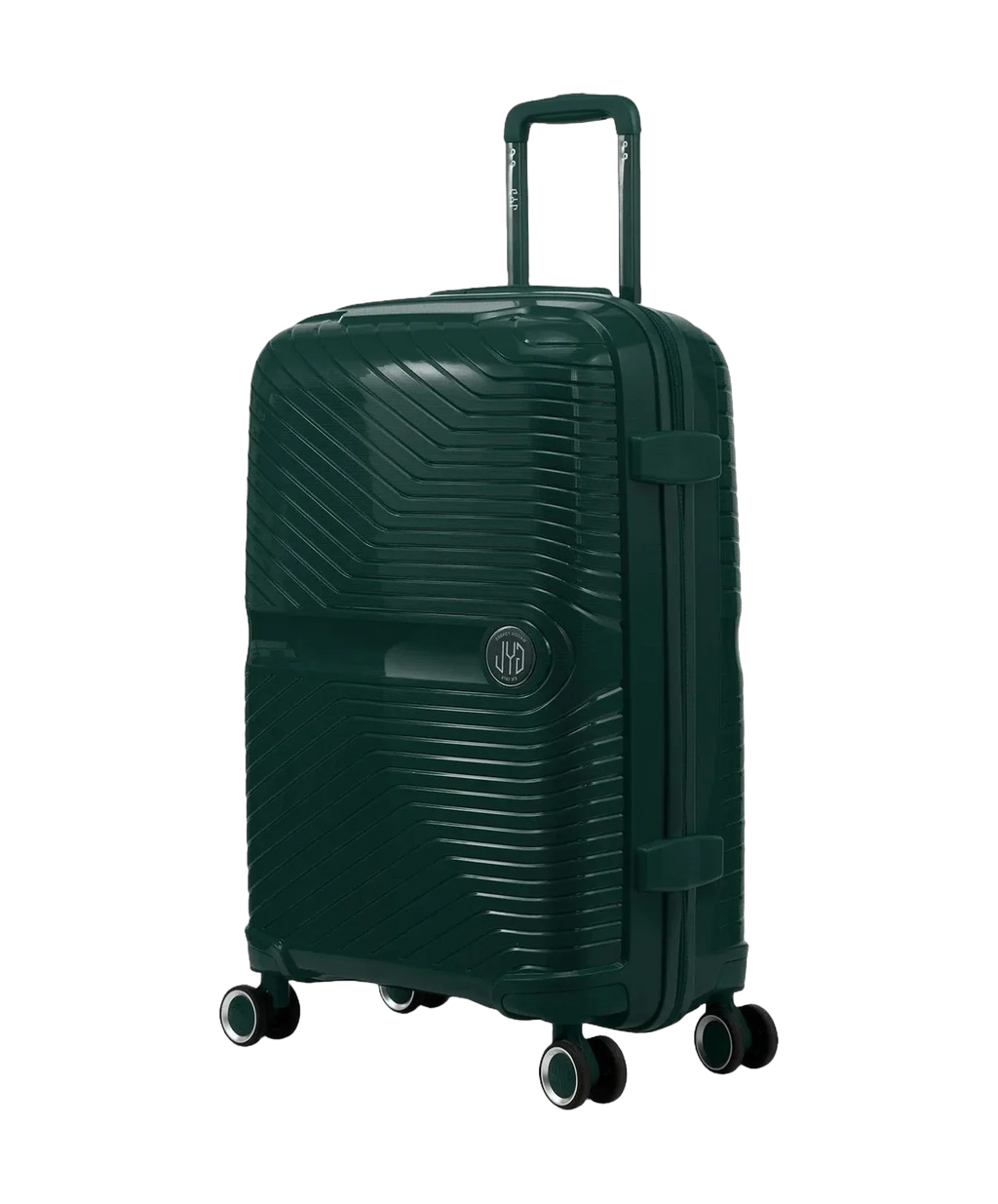 GYL Signature fir green cabin suitcase, three-quarter view