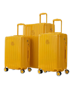 Set de 3 maletas rígidas Intemporelle amarillo cabina semana y bodega vista frontal GYL