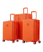 Set de 3 maletas rígidas Intemporelle naranja oscuro cabina semana y bodega vista frontal GYL