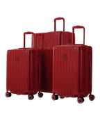 Set de 3 maletas rígidas Intemporelle rojo oscuro cabina semana y bodega vista frontal GYL