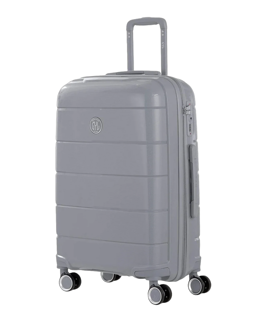 Citadine GYL silver check-in suitcase three-quarter view