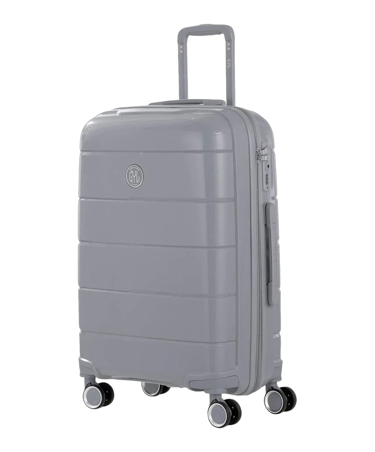 Citadine GYL silver check-in suitcase three-quarter view