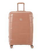 Citadine polypropylene check-in suitcase 75 cm champagne colour front view with GYL logo