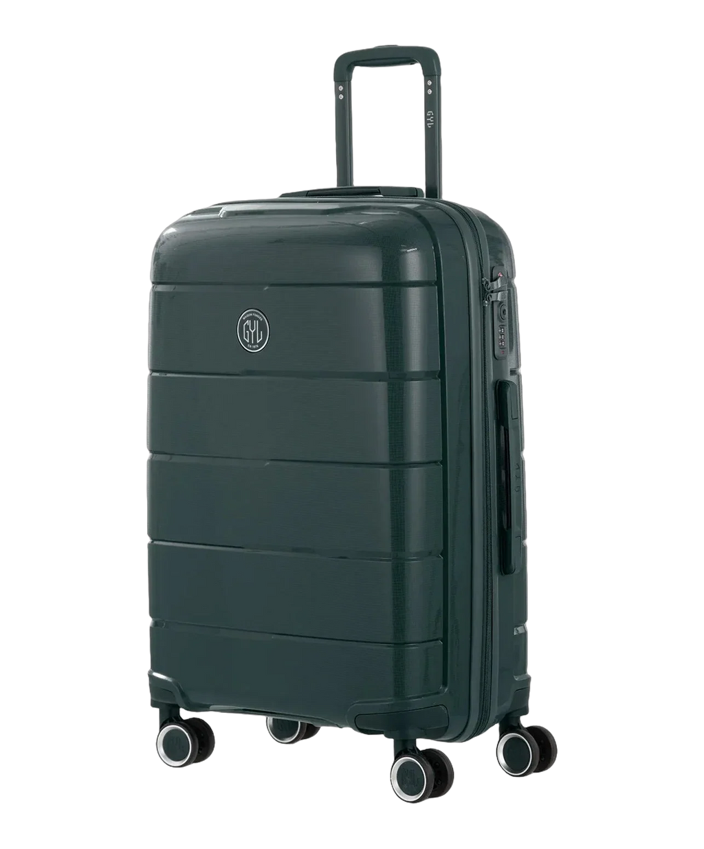 Citadine GYL fir green check-in suitcase three-quarter view