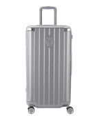 GYL Trunk polycarbonate suitcase Trunk L 75 cm in silver, front view with GYL logo