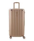 GYL Trunk polycarbonate suitcase Trunk L 75 cm in champagne, front view with GYL logo