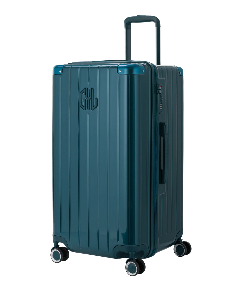 Trunk L Intemporelle GYL polycarbonate suitcase 71 cm fir green colour three-quarter front view