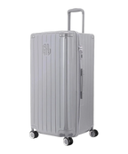 GYL Trunk XL silver suitcase three-quarter view rigid polycarbonate