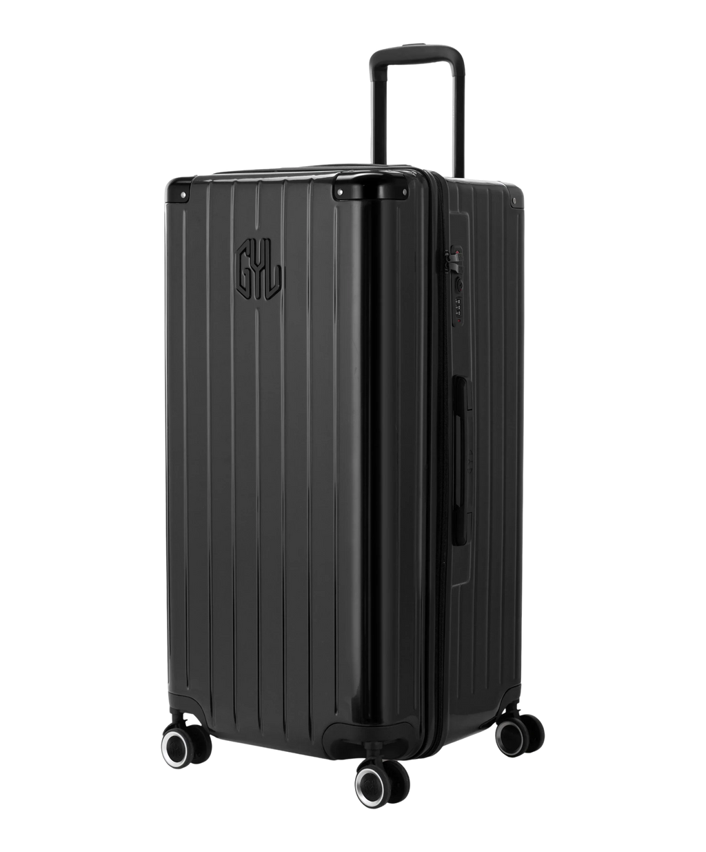 GYL Intemporelle Trunk XL polycarbonate suitcase 78 cm black colour three-quarter front view