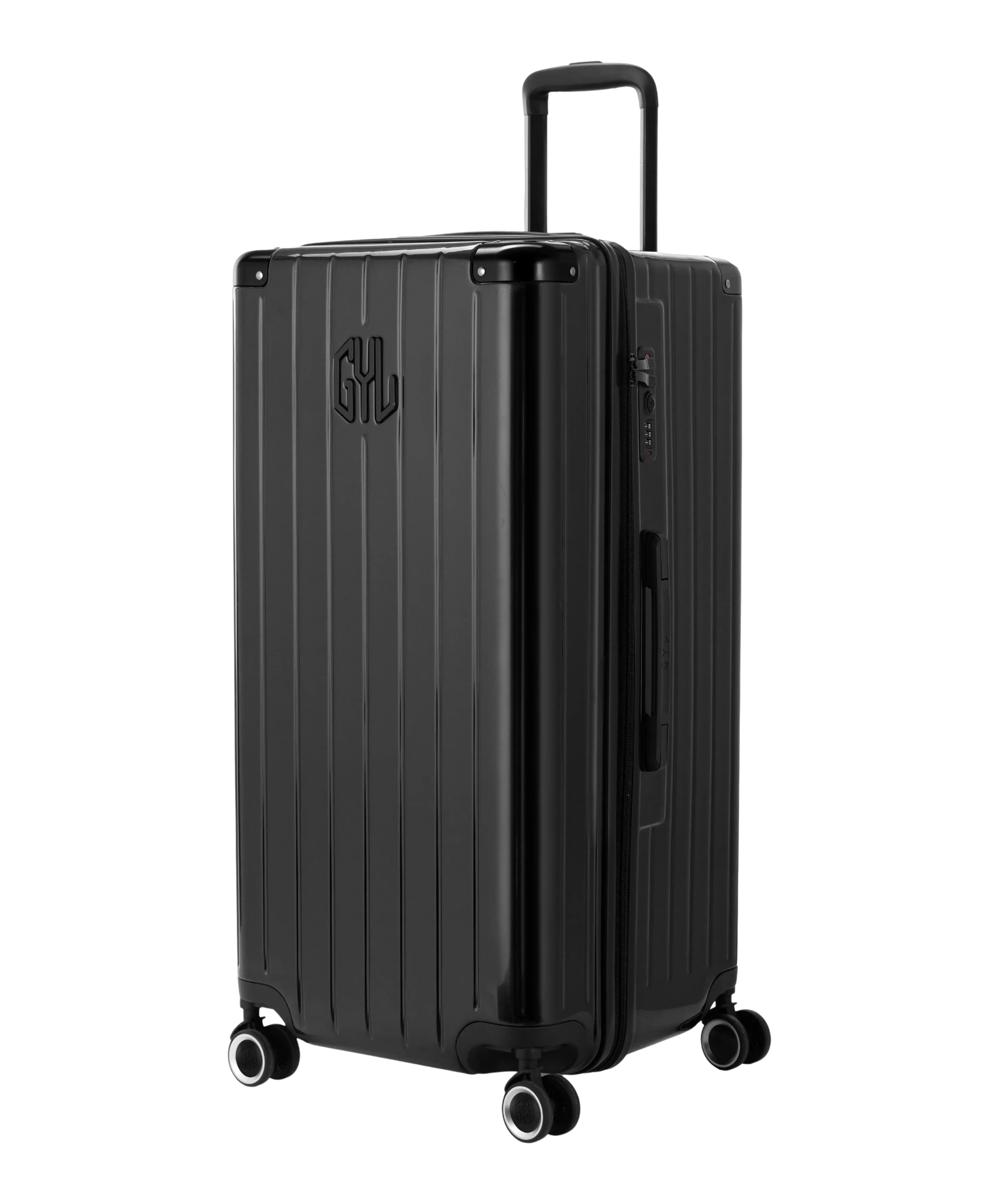 GYL Intemporelle Trunk XL polycarbonate suitcase 78 cm black colour three-quarter front view