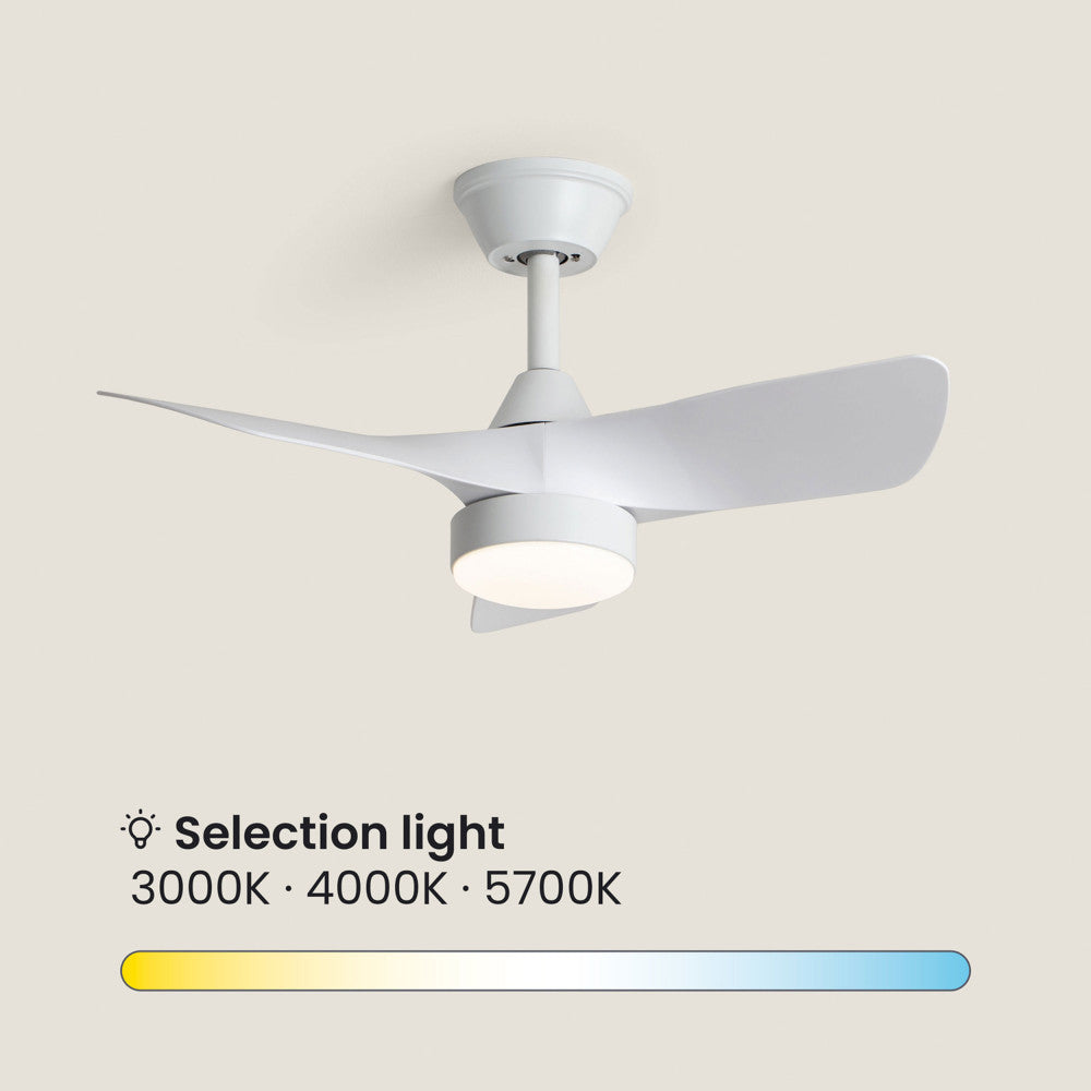 Erol - Ventilador de techo silencioso con iluminación LED integrada - Blanco