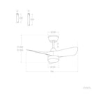 Erol - Ventilador de techo silencioso con iluminación LED integrada - Blanco