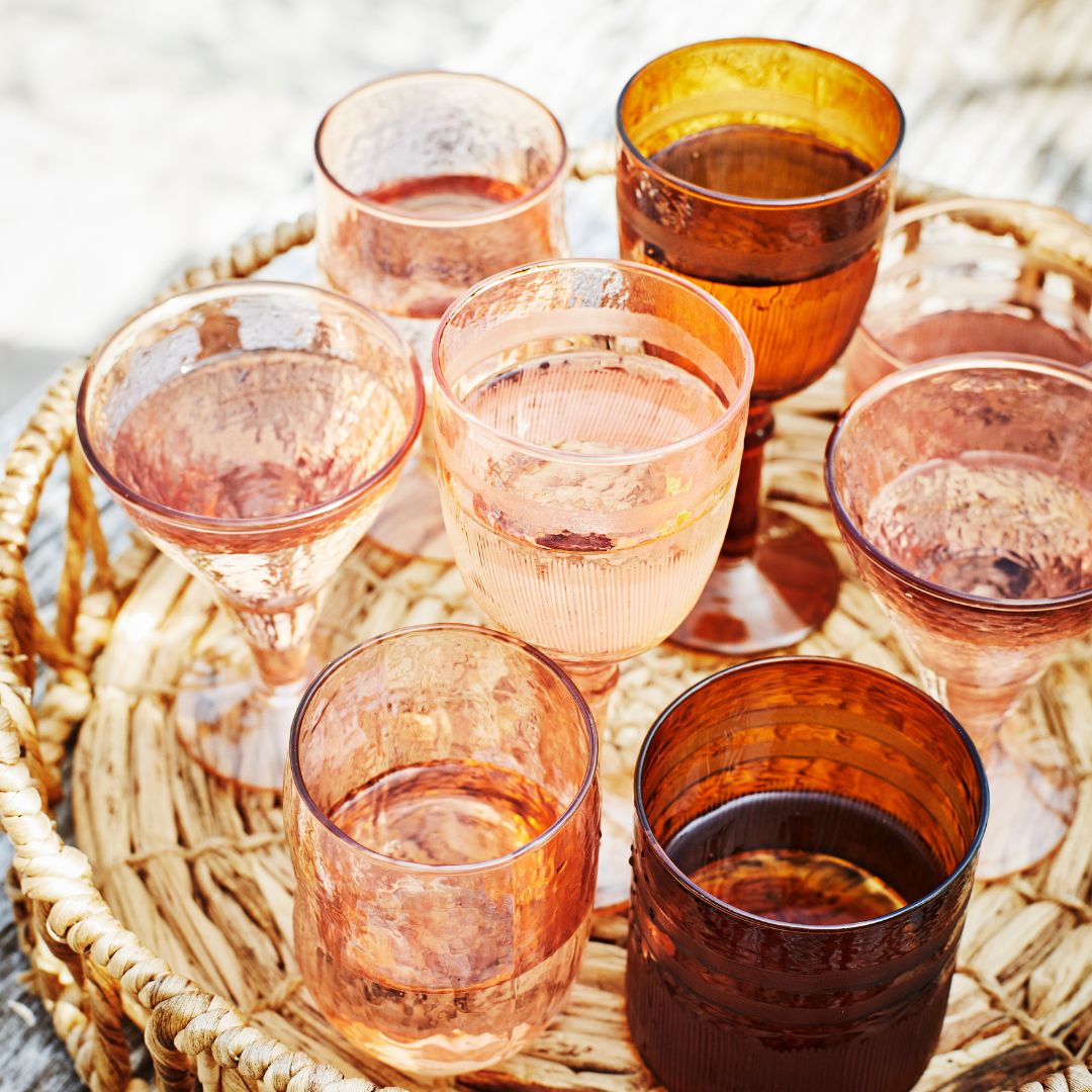 Organic Shape Pink Cocktail Glass