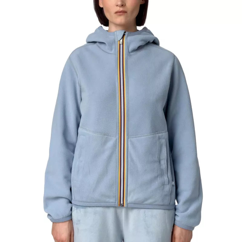 Kort vändbar jacka K-Way Lily Velour Polar – himmelsblå