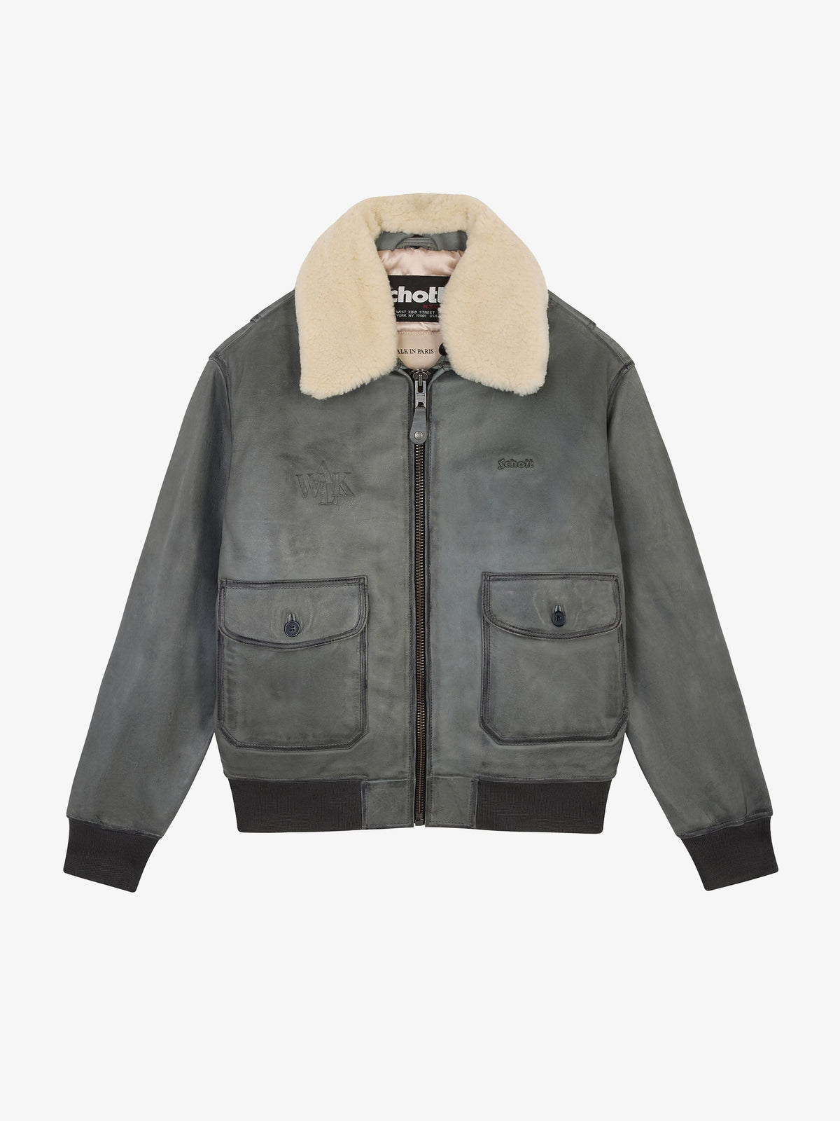 Walk In Paris X Schott Nyc ® - La Flight Jacket Grise