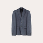 Veste En Lin Bleu Pucé